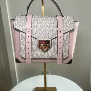 Manhattan Medium Leather and Logo Satchel